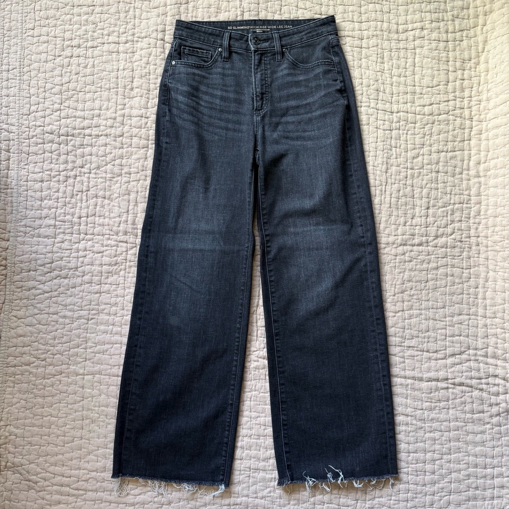 Chico's So Slimming High Rise Wide Leg Jeans - Washed Black - Women’s size 2
